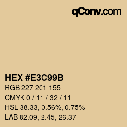 Color code: HEX #E3C99B | qconv.com