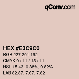 カラーコード: HEX #E3C9C0 | qconv.com