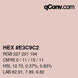 Color code: HEX #E3C9C2 | qconv.com