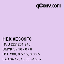颜色代码: HEX #E3C9F0 | qconv.com