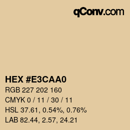 Color code: HEX #E3CAA0 | qconv.com