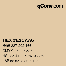 Color code: HEX #E3CAA6 | qconv.com