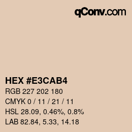 Color code: HEX #E3CAB4 | qconv.com