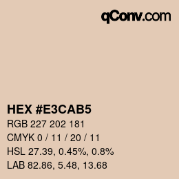 Color code: HEX #E3CAB5 | qconv.com