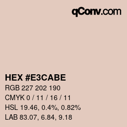 Color code: HEX #E3CABE | qconv.com