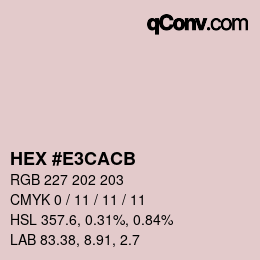 Color code: HEX #E3CACB | qconv.com