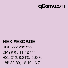 Color code: HEX #E3CADE | qconv.com