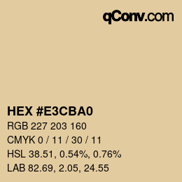 Color code: HEX #E3CBA0 | qconv.com