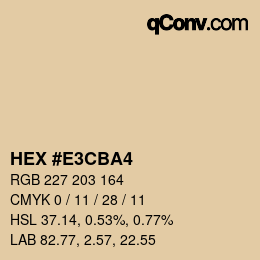 Color code: HEX #E3CBA4 | qconv.com