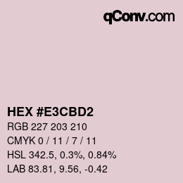 カラーコード: HEX #E3CBD2 | qconv.com