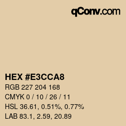 Color code: HEX #E3CCA8 | qconv.com