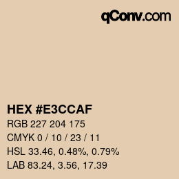 Color code: HEX #E3CCAF | qconv.com