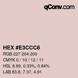 Color code: HEX #E3CCC8 | qconv.com