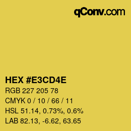 Color code: HEX #E3CD4E | qconv.com