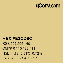 Color code: HEX #E3CD8C | qconv.com