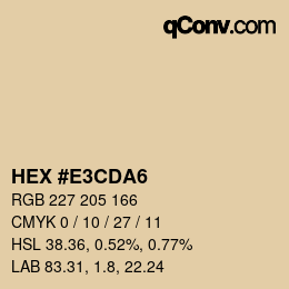 Color code: HEX #E3CDA6 | qconv.com
