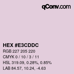 カラーコード: HEX #E3CDDC | qconv.com