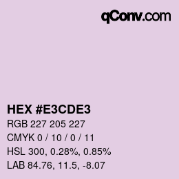 Color code: HEX #E3CDE3 | qconv.com