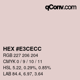 Color code: HEX #E3CECC | qconv.com
