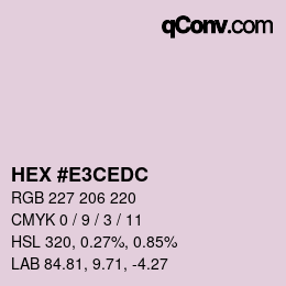 Color code: HEX #E3CEDC | qconv.com