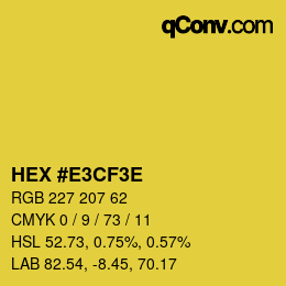 カラーコード: HEX #E3CF3E | qconv.com