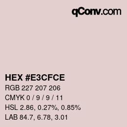 Color code: HEX #E3CFCE | qconv.com