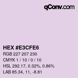Color code: HEX #E3CFE6 | qconv.com