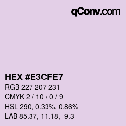 Color code: HEX #E3CFE7 | qconv.com