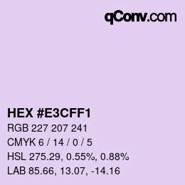 Color code: HEX #E3CFF1 | qconv.com