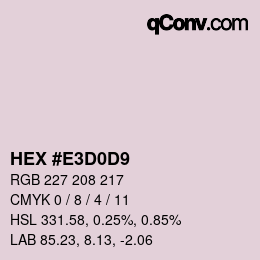 Color code: HEX #E3D0D9 | qconv.com
