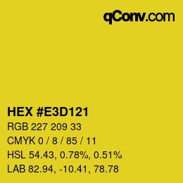 颜色代码: HEX #E3D121 | qconv.com