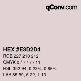 Color code: HEX #E3D2D4 | qconv.com