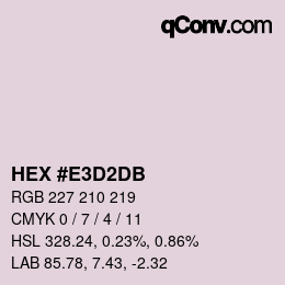 Color code: HEX #E3D2DB | qconv.com