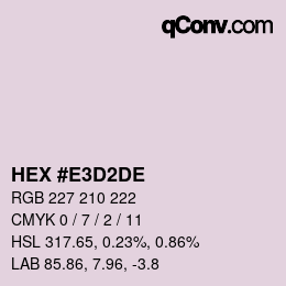 カラーコード: HEX #E3D2DE | qconv.com