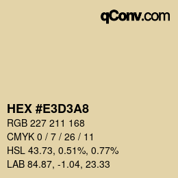 Color code: HEX #E3D3A8 | qconv.com