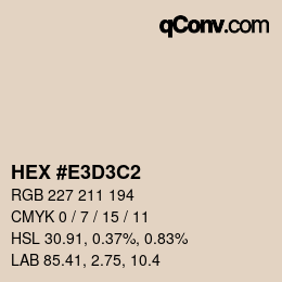 Color code: HEX #E3D3C2 | qconv.com