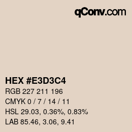 Color code: HEX #E3D3C4 | qconv.com