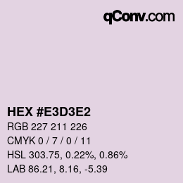 Color code: HEX #E3D3E2 | qconv.com