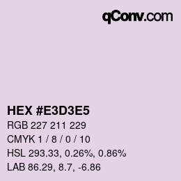 Color code: HEX #E3D3E5 | qconv.com