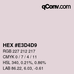 Color code: HEX #E3D4D9 | qconv.com