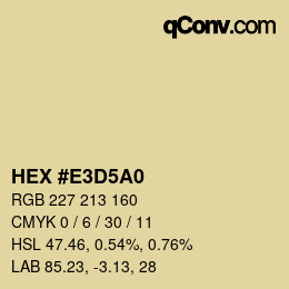 Color code: HEX #E3D5A0 | qconv.com