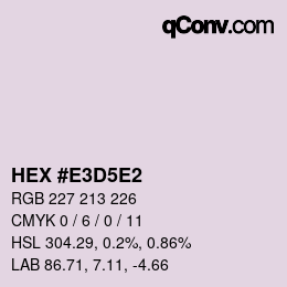 Color code: HEX #E3D5E2 | qconv.com