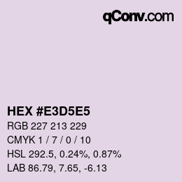 カラーコード: HEX #E3D5E5 | qconv.com