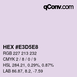 Color code: HEX #E3D5E8 | qconv.com