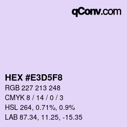 颜色代码: HEX #E3D5F8 | qconv.com