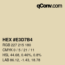 カラーコード: HEX #E3D7B4 | qconv.com