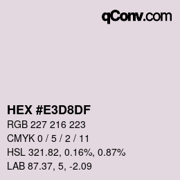 Color code: HEX #E3D8DF | qconv.com