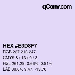 カラーコード: HEX #E3D8F7 | qconv.com