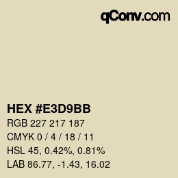 Color code: HEX #E3D9BB | qconv.com