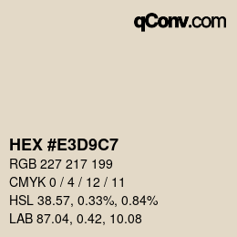 Código de color: HEX #E3D9C7 | qconv.com